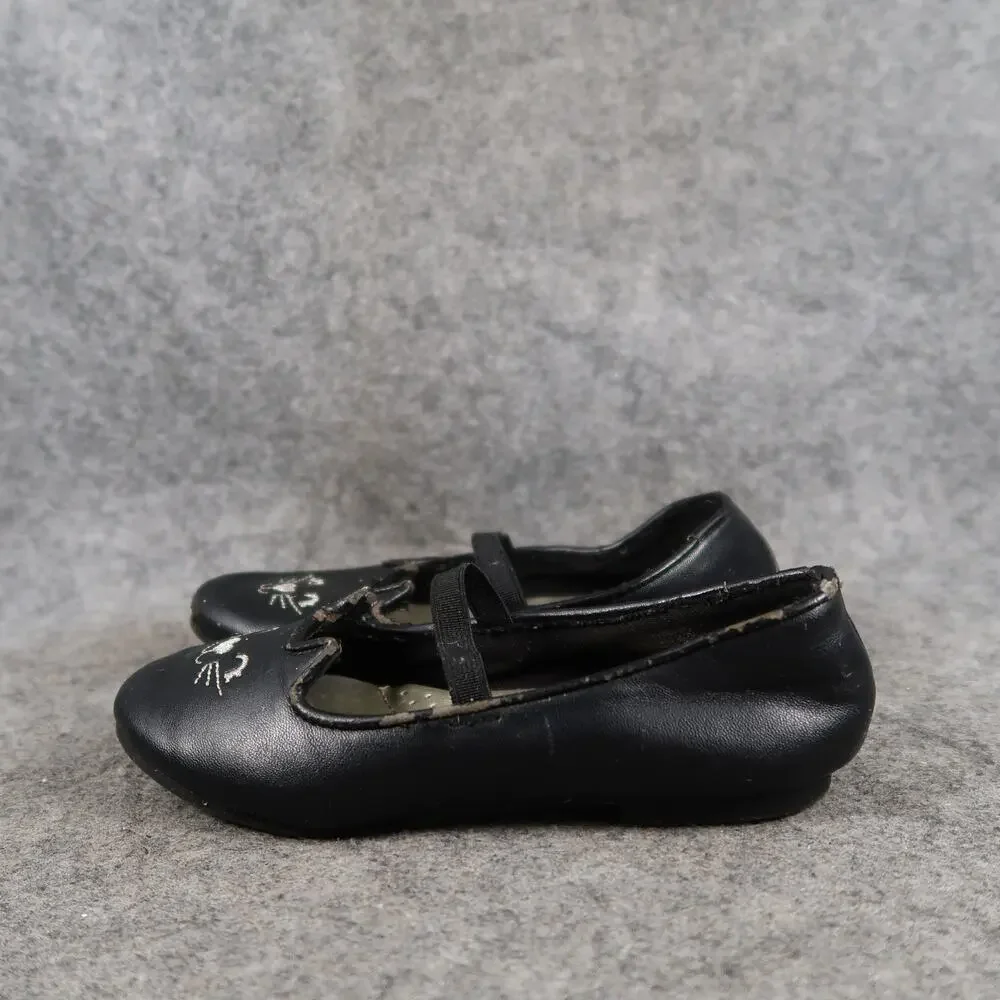 Wonder Nation Shoes Kids Toddler 9 Ballet Flats Mary Jane Cat Kitten Black
